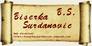 Biserka Surdanović vizit kartica